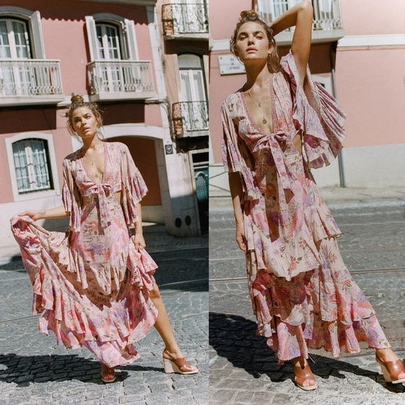 Rare Spell Designs Siren Song Flamingo Gown Very Limited Make! XS Flamenco Bambi - Picture 3 of 17